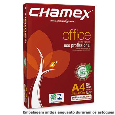 Papel Sulfite 75g Alcalino 210x297 A4 Chamex Office Ipaper PT 500 FL