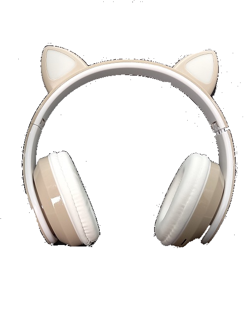 Fone de Ouvido Sem Fio Basike Stéreo  FON-8692 Creme Gatinho