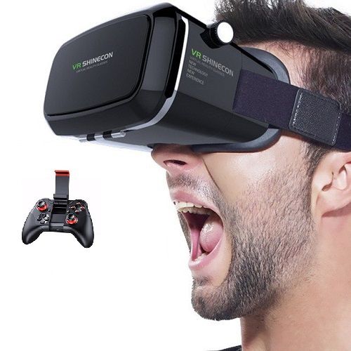 Oculos Vr Shinecon + Fone Ouvido + Controle Bluetooth MC