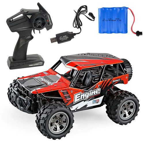 Carro De Controle Remoto 2.4g Monster Truck USB Vermelho
