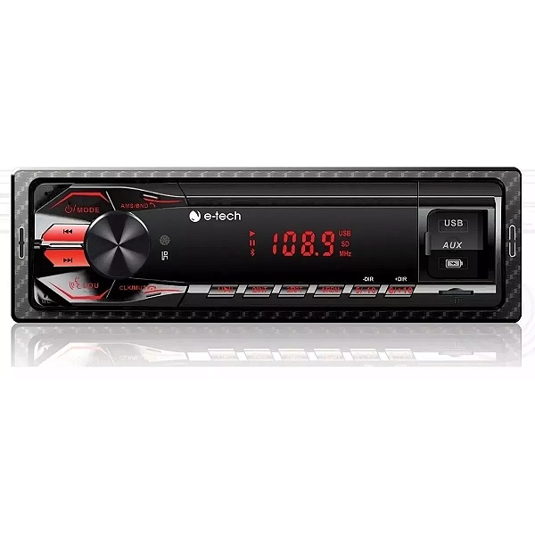 AUTO RADIO SAIDA FORTE 4X40W 2 USB / SD / BT E CONTROLE (PREMIUM) (E TECH)