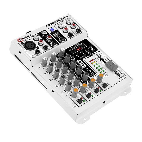 MESA DE SOM T0302 - 3 CANAIS MULTIPLAYER (TARAMPS)