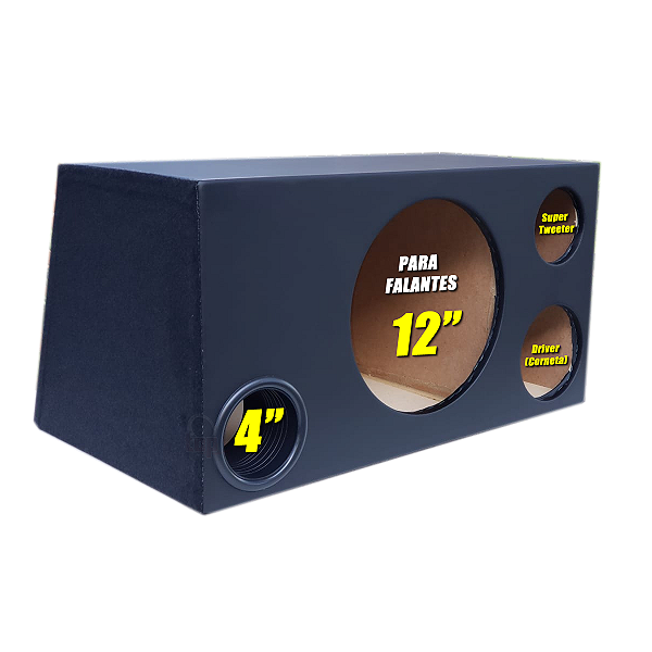 CAIXA TRIO 12 POL 50L TRAPEZIO 1F /1D /TW COM DIVISÃO DUTO 4 POL BOCA EM BAIXO