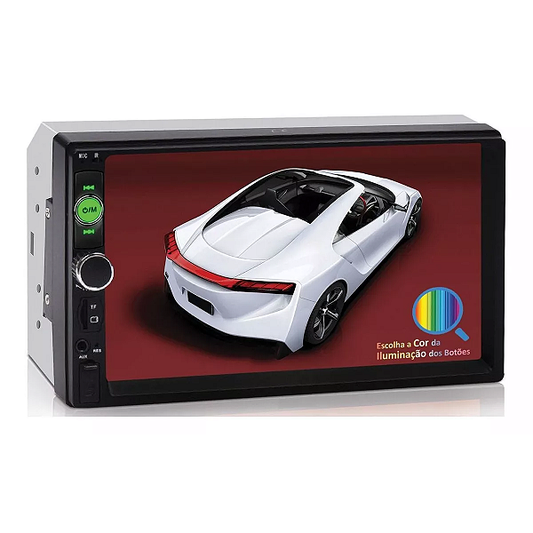 MP5 2 DIN 7" USB / SD / AUX / BT / CONTROLE LIGHT COM BOTÃO FISICO (ET-MP5 08) (E TECH)