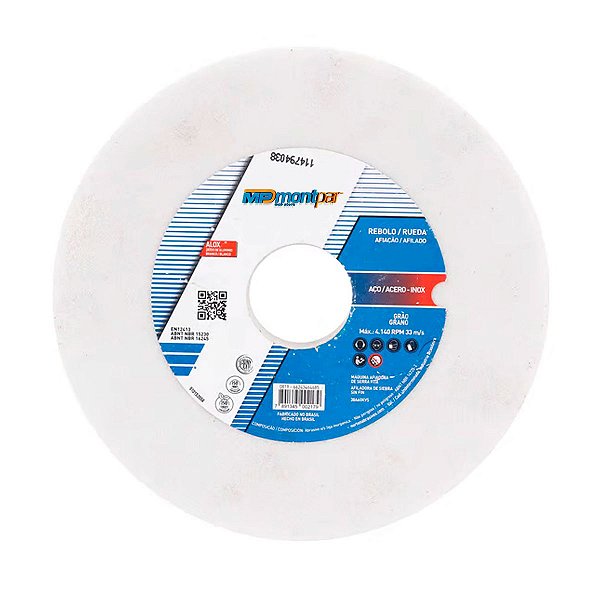 Rebolo Pedra De Esmeril Branco Para Afiação Aço 7 X 1/2