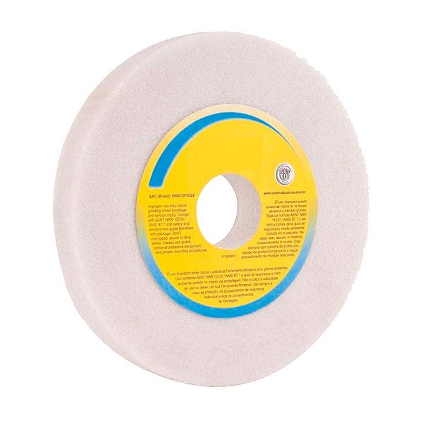 Rebolo Branco Reto Para Retífica e Afiação 7 X 5/8 X 1.1/4