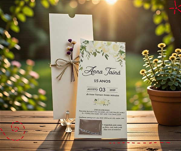 Convite Eco Chic 15 Anos com Sementes – Sustentável e Personalizado