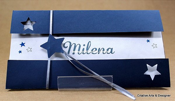 Convite de 15 Anos Elegante com Detalhe em Estrelinha