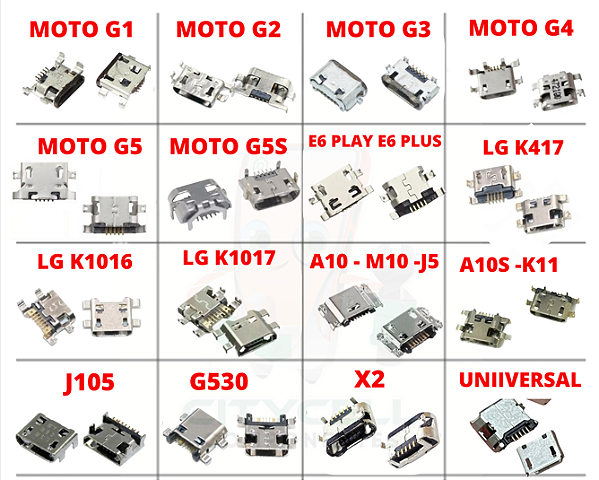 KIT 150 CONECTOR DE CARGA V8 SORTIDOS