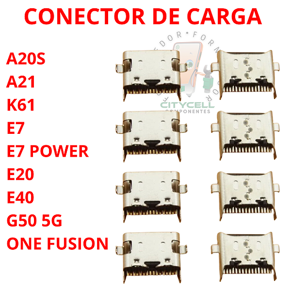 CONECTOR DE CARGA TIPO C A20s A21 A20S LG K41 K61 K41S K61S MOTO E7 E7 POWER E20 E30 E40