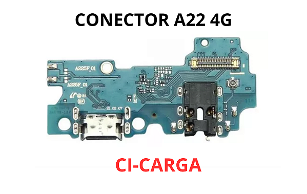 PLACA CONECTOR DE CARGA A22 4G DOCK A225 COM MICROFONE E CI DE CARGA RAPIDA