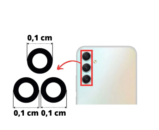 KIT / 3 LENTE DE CAMERA TRASEIRA A34