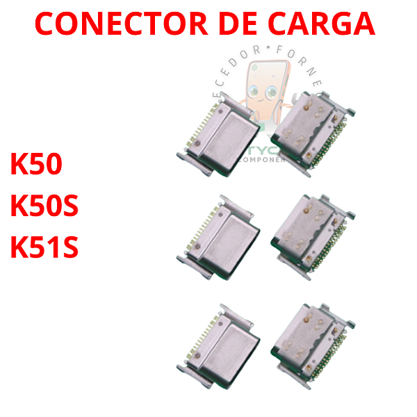*ATACADO* KIT C/ 50 PEÇAS PEÇAS CONECTOR DE CARGA TIPO C LG K50s K51S