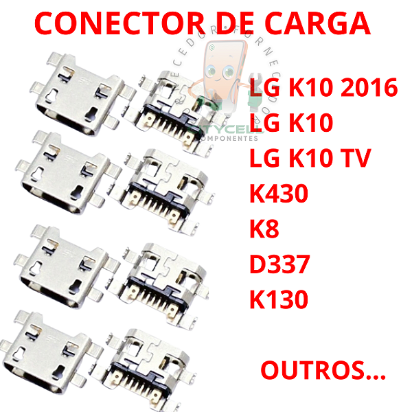 CONECTOR DE CARGA MICRO USB LG K10 2016 / K4 16 / K8 / K430/  K130 /  D337/ D385 K10 16