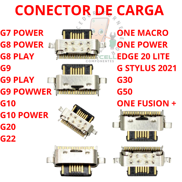 CONECTOR DE CARGA MOTO G7 POWER G10 G20 G30 G50 G9 POWER G9 PLAY G9 ONE FUSION PLUS G8 POWER  K51