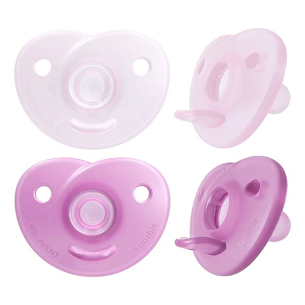 Chupeta Soothie Dupla Rosa 4-6 Meses Avent