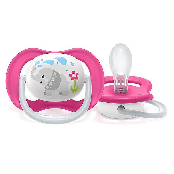 Chupeta Ultra Air Unitaria Elefante 6-18 Meses Menina Avent