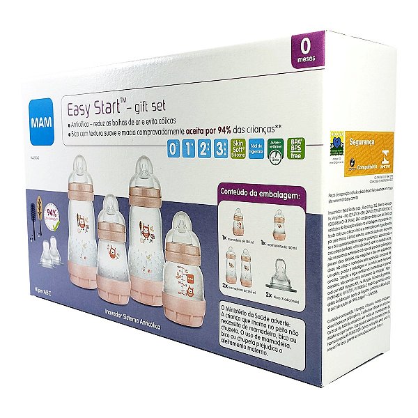 Kit Mam Mamadeira Easy Start Rosa130 160 2x260ml
