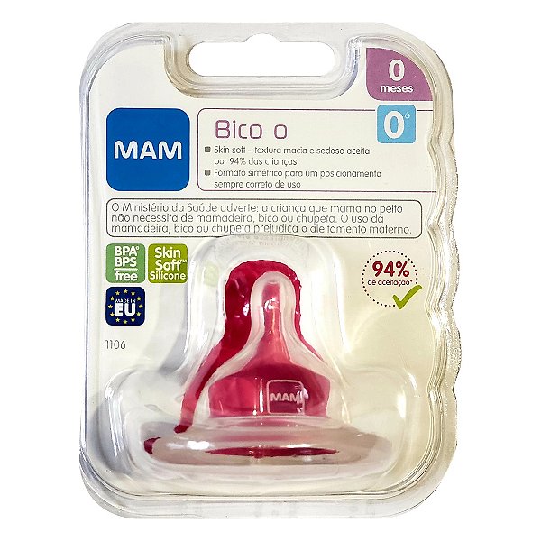 Bico Mamadeira Nº 0 Mam 0 mês Ortodôntico Fluxo Super Lento