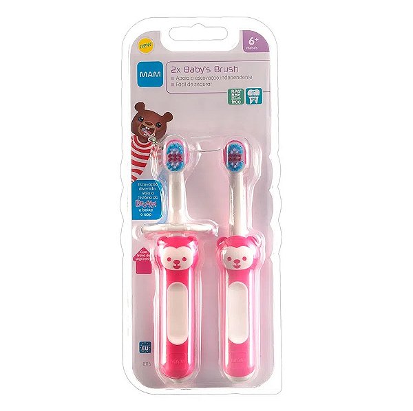 Kit Escova Dental Baby s Brush Rosa Mam