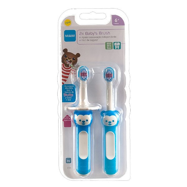 Kit Escova Dental Baby s Brush Azul Mam