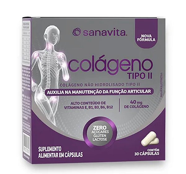 Colágeno Tipo II Sanavita 40mg 30 Cápsulas