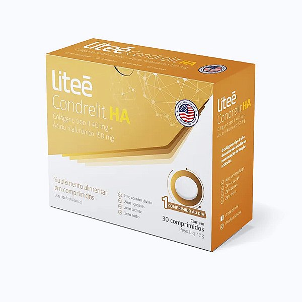 Liteé Condrelit Colágeno Tipo 2+Ácido Hialurônico 30 comp