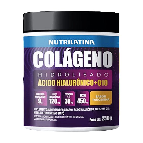 Colágeno Hidrolisado Sabor Tangerina 250g Nutrilatina