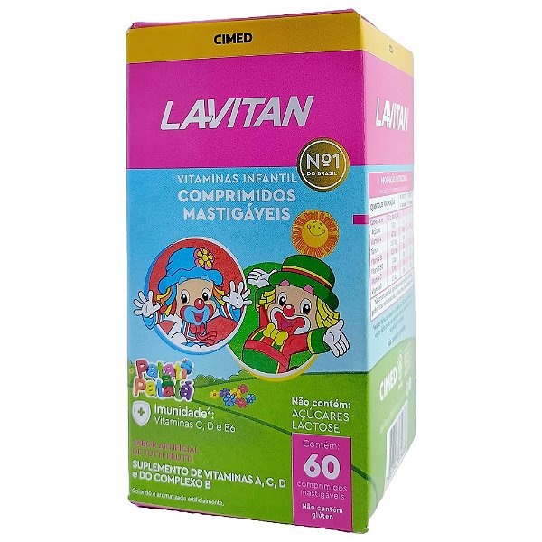 Lavitan Kids 60 Comp Mastigaveis Tutti-Frutti