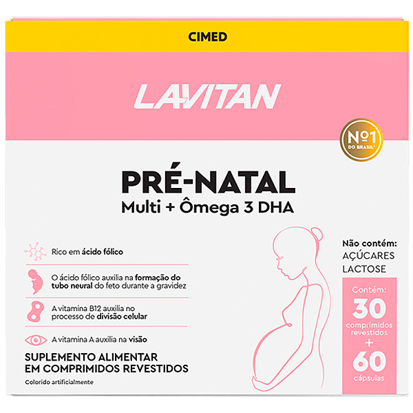 Lavitan Pré-Natal Multi + Omega 3 DHA Cimed Gravidez