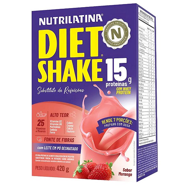 Diet Shake Sabor Morango 420g Nutrilatina