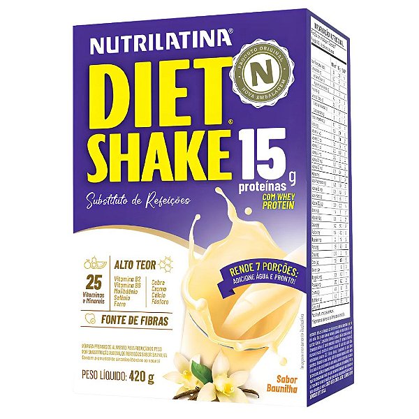 Diet Shake Sabor Baunilha 420g Nutrilatina