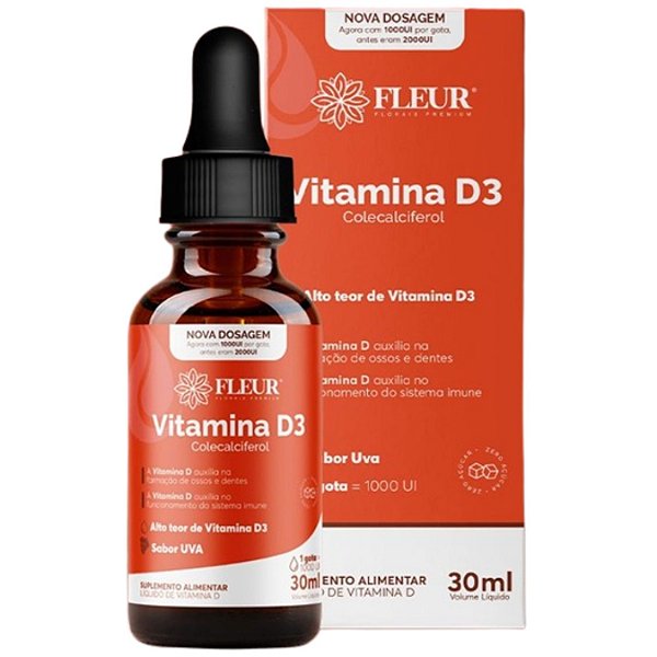 Fleur Vitamina D Em Gotas Sabor Uva 30 ml