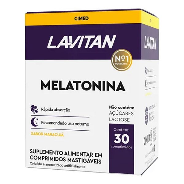 Lavitan Melatonina 30 Comprimidos Mastigáveis Maracujá Cimed