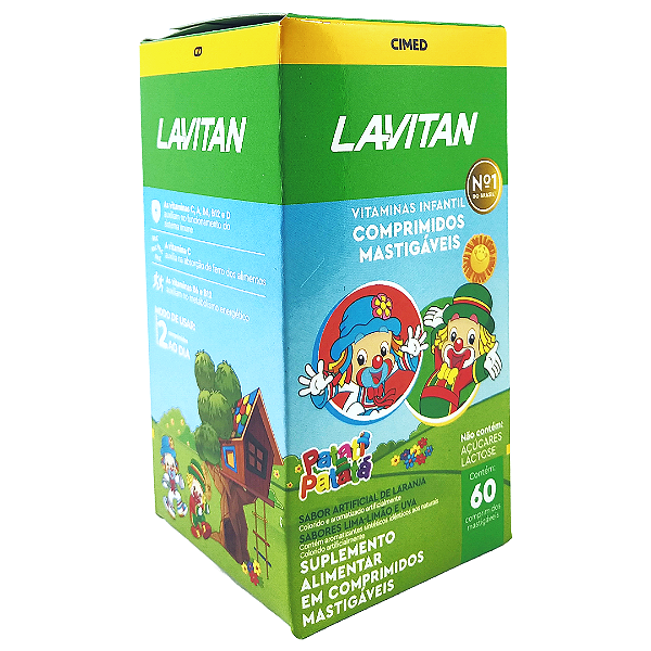 Lavitan Kids 60 Comp Mastigaveis Limão Uva e Laranja