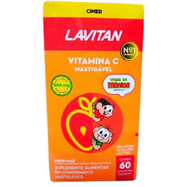 Vitamina C Kids Sabor Maçã 60 Comprimidos Mastigaveis Cimed