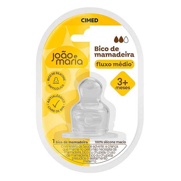Bico Mamadeira João e Maria Tam 2 Fluxo Médio 3+ Cimed