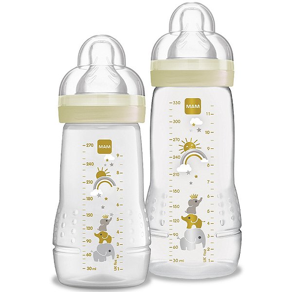 Kit Mam Mamadeira Easy Active Set Neutra 270ml + 330ml 2m+