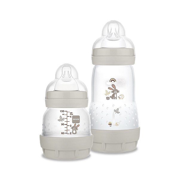Kit Mam Mamadeira Easy Start Cinza 130 + 260ml 0m