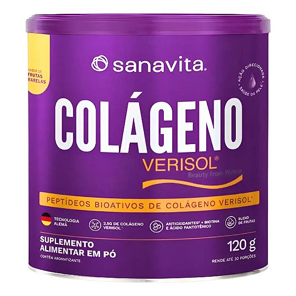 Colágeno Hidrolisado Verisol Frutas Amarelas 120gr Sanavita