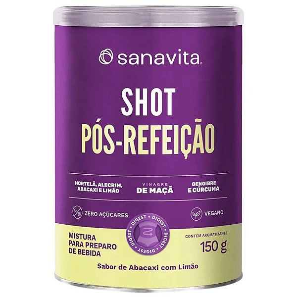 Shot Pós Refeição Sanavita 150g Abacaxi C/ Limão 100% Vegano