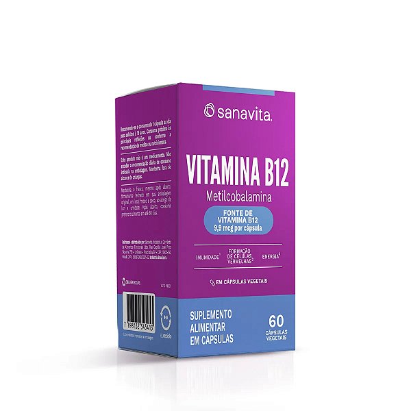 Vitamina B12 Metilcobalamina Sanavita 60 Cápsulas