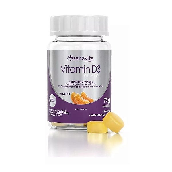 Vitamina D3 - 75g Tangerina - Sanavita