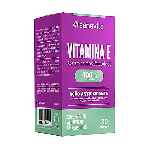 Vitamina E 400mg Sanavita 30 Cápsulas