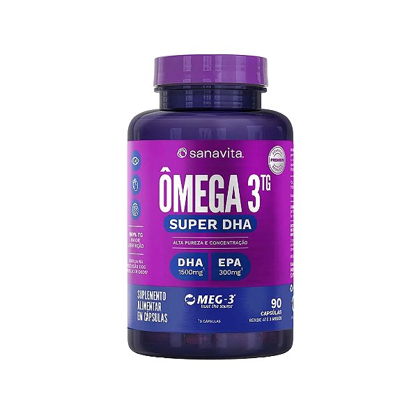 Omega 3 Tg Super Dha 90 Caps 1000mg Sanavita - Óleo De Peixe
