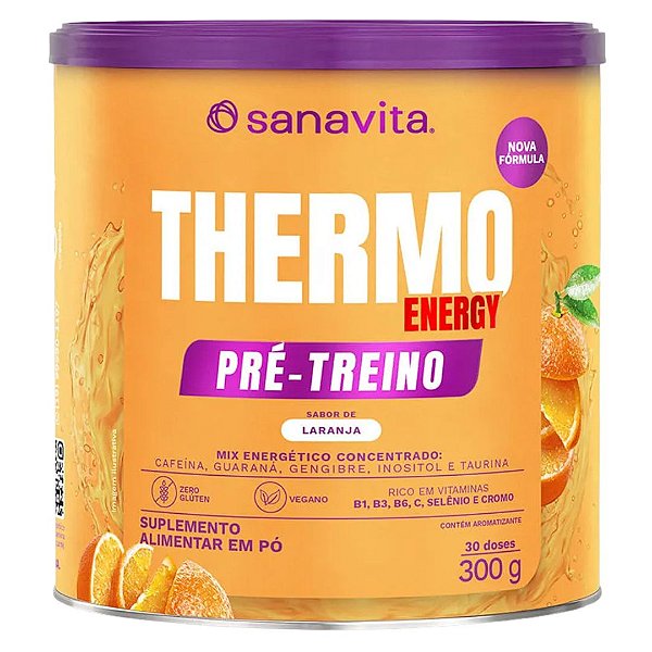 Thermo Energy Pré -Treino Sabor Laranja 300g Sanavita