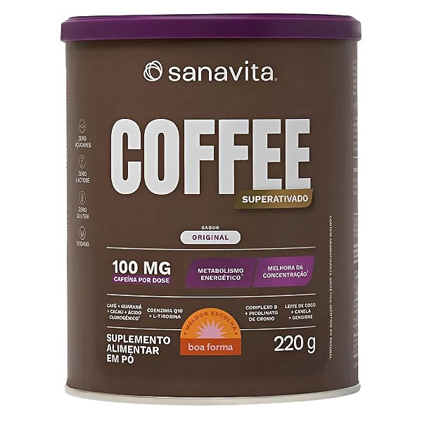 Coffee Superativado Sanavita 220g 100mg Cafeína Coenzima Q10