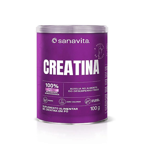 Creatina Monohidratada e Micronizada 100% Pura 100g Sanavita