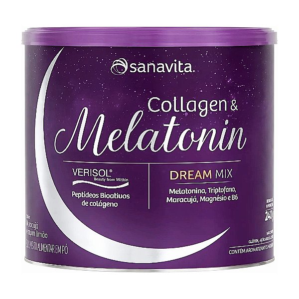 Collagen & Melatonin - Sanavita Maracujá e Capim Limão 240g