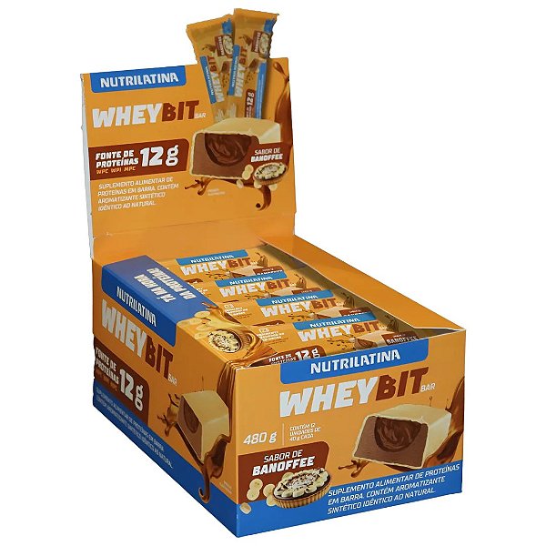 Barra de Proteína Sabor Banoffee 40g Nutrilatina 12 Unidades